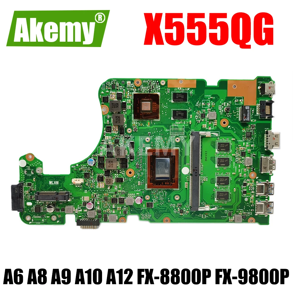 Материнская плата X555QG 8 Гб A6 A8 A9 A10 A12 для ноутбука Asus X555Q X555B X555BP K555B A555B | Компьютеры