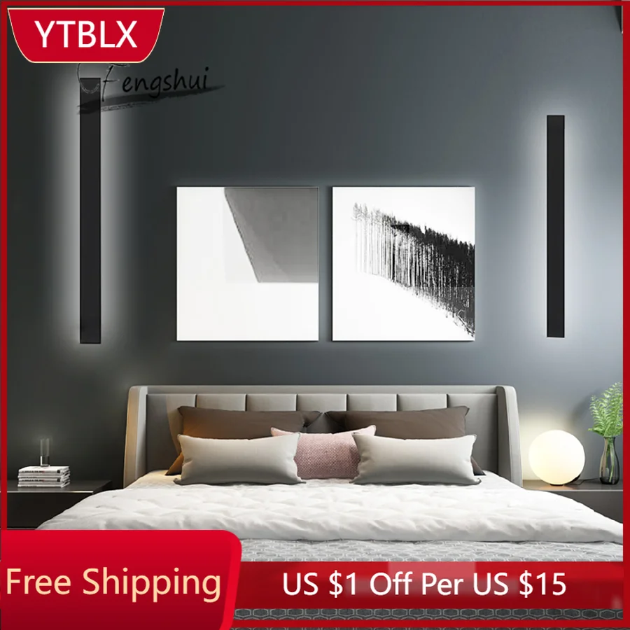 

Modern Bedroom Bedside LED Wall Lamp Living Room Background Wall Light Corridor Aisle Stairs Mirror Front Lamps Decor Lighting