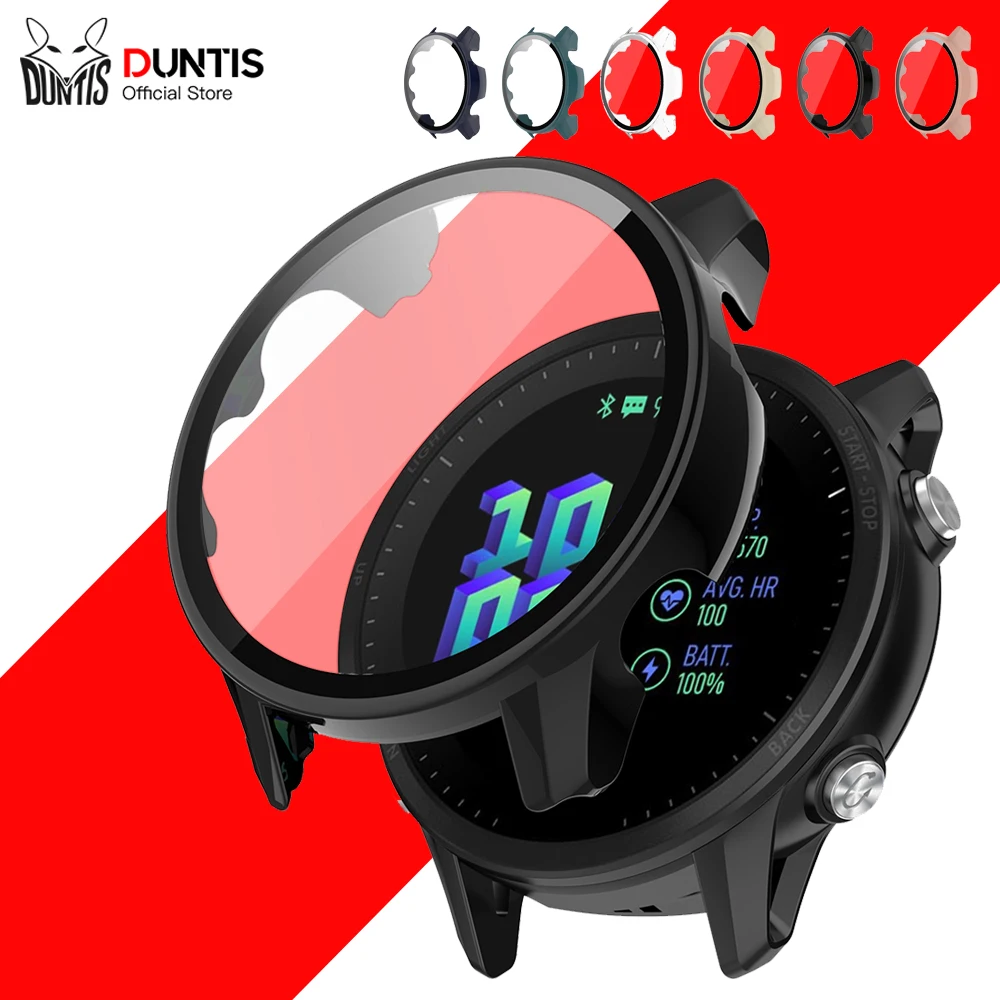 

2-IN-1 Protective Case With Tempered Glass for Garmin Forerunner 955 Anti-scratch Screen Protector Cover Case Accessories