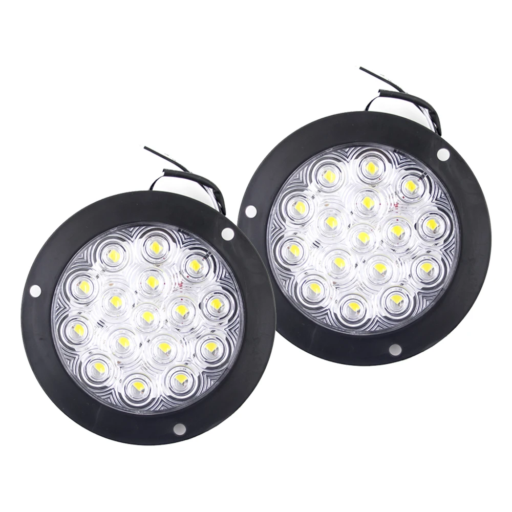 

1шт/2шт 12V 24V 16 LED 4 "Автомобильные круглые задние фонари Задний фонарь Сигнал поворота Стоп-сигнал заднего хода Задний фонарь заднего хода Грузовик Прицеп грузовой автомобиль