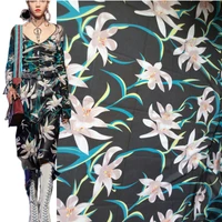 printed polyester georgette fabric brand fashion design see through womens shirt dress clothing fabrics per meter diy sewing