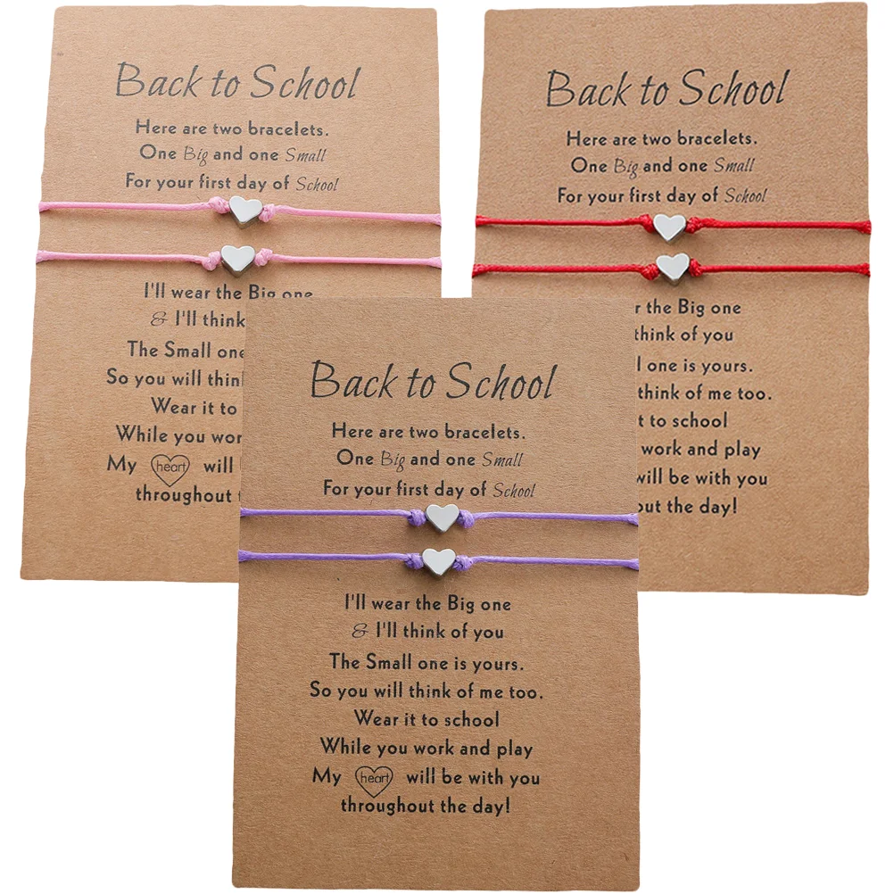 

Bracelet Bracelets Heart Schoolto Mother Daughter Matching Jewelry Wish Day Rope Love Giftsgift First Charm Memommy Student
