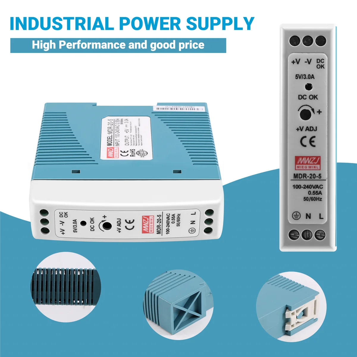 MDR-20 5V 20W источник питания на Din-рейку регулятор напряжения переменного и