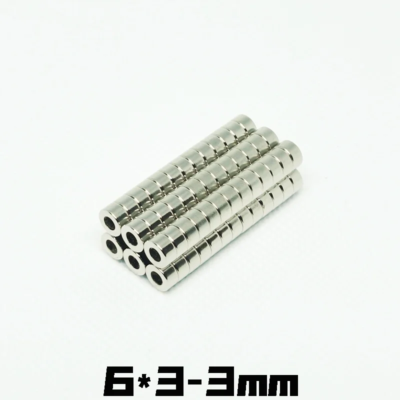 

10/20/50/100Pcs 6x3 mm Hole 3mm 6x3 Hole3 mmCountersunk Round Neodymium Magnet Powerful Strong Rare Earth Permanent NdFeB