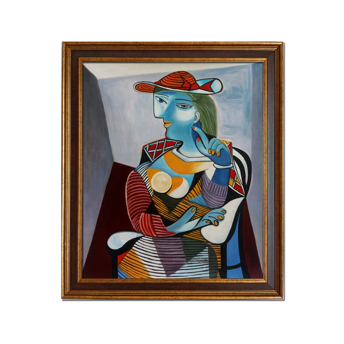 

Golden Framed-High Quality Handpainted Oil Painting on Canvas Seated Woman MARIE THERESE by Pablo Picasso Art Repro