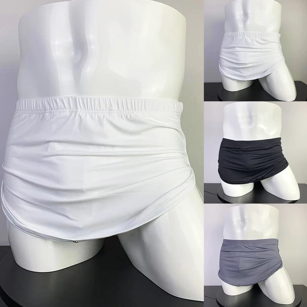 

Removeable Bugle Pouch Men Soft Comfort Home Shorts Boxer Pants Sexy Underwear Brief Trunks Breathable Underpants