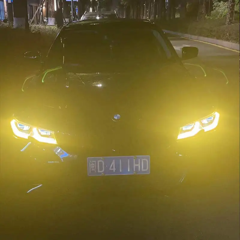 Фото Для BMW 3 серии G20 Pre-LCI адаптивные светодиодные фары с двухцветными дневными ходовыми огнями (DRL) желтого и белого цвета, модуль светодиодов CSL. №5