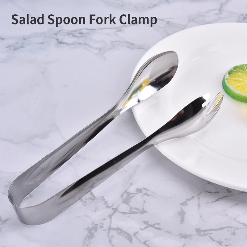 

Ложка-Вилка для салата, кухонная утварь, вилка, ложка, набор для салата, щипцы для еды, вилка для торта, Буфетная посуда, кухонные инструменты
