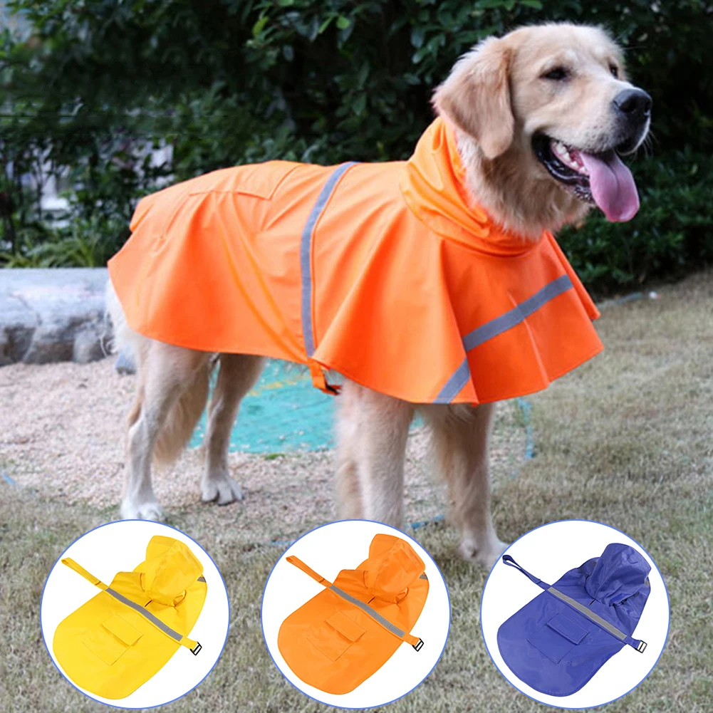 

Светоотражающий дождевик для домашних животных, водонепроницаемая куртка от дождя для собак, верхняя одежда, летний уличный дождевик для щ...
