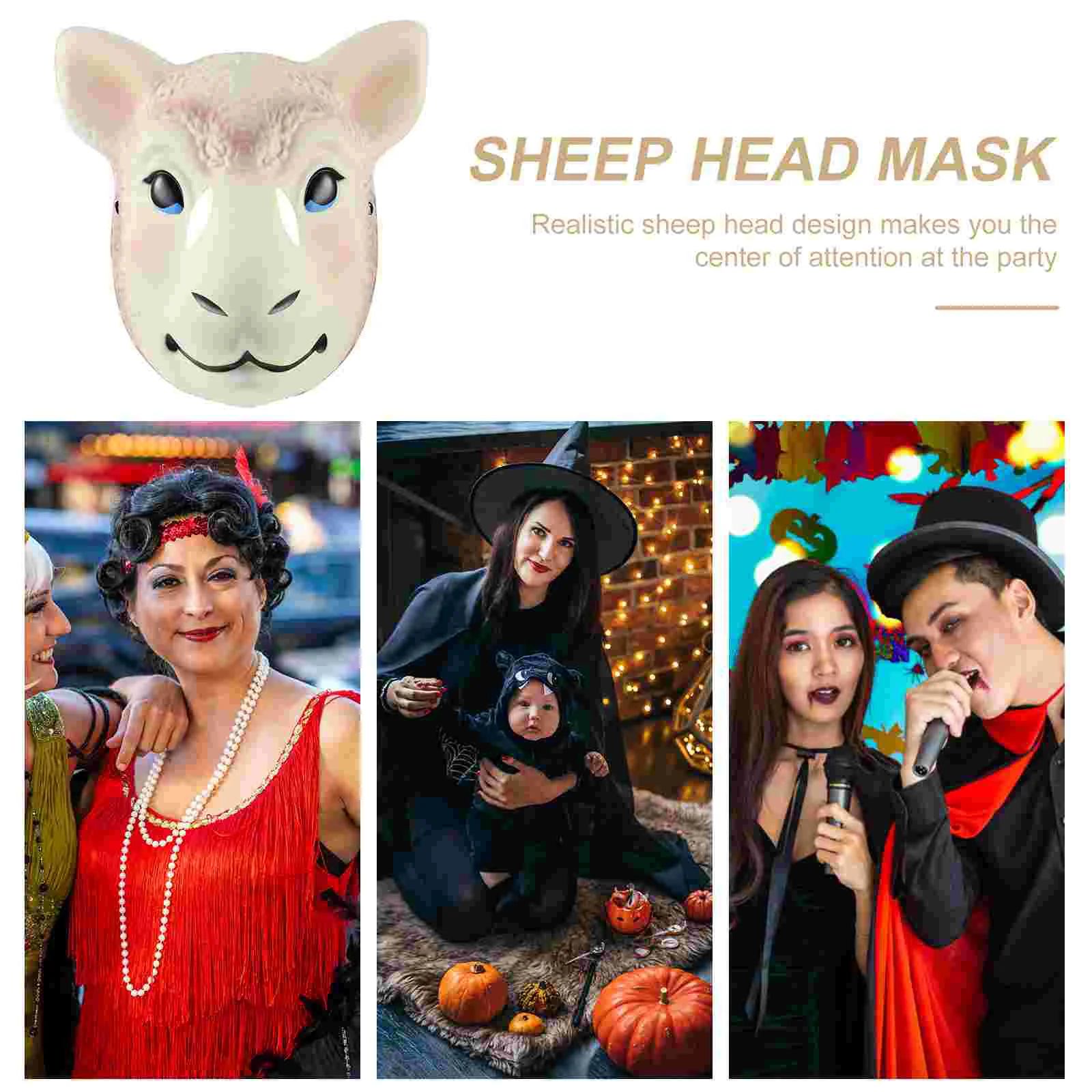 Маска с головой овцы в виде животного волк ягненка коза вечерние маскарадные