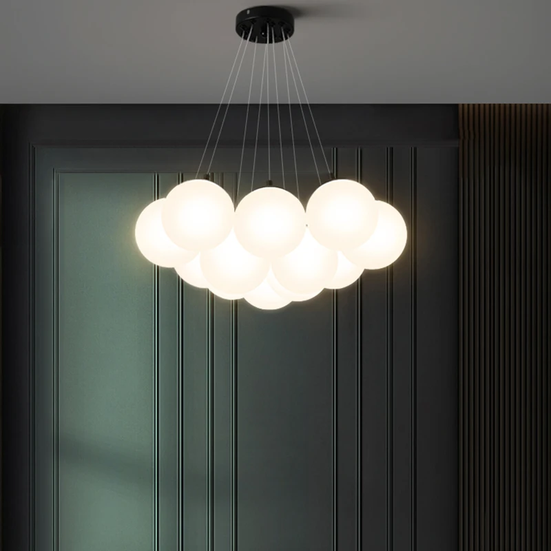 

Pendant Lamp Nordic Bedroom Light Fixture Lusters Luminaire Lampara Art Decor Glass Ball Pendant Lights Modern Living Room LED