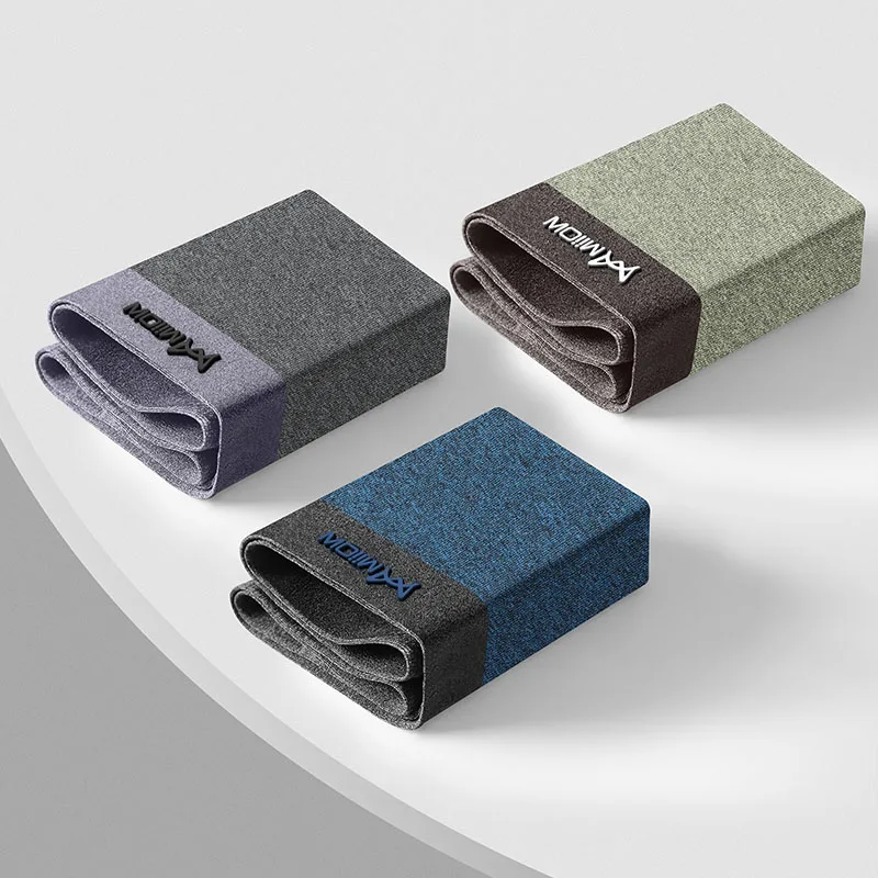 MiiOW 3Pcs Cotton Men Underwear Boxer Shorts Soft Underpants Antibacterial Pouch Male Panties Boxershorts Lingerie Trunks L-5XL