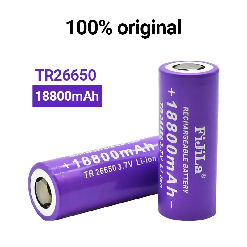 

2022 original new 26650 battery 18800mAh 3.7V 50A lithium ion rechargeable battery for 26650 LED flashlight + charger