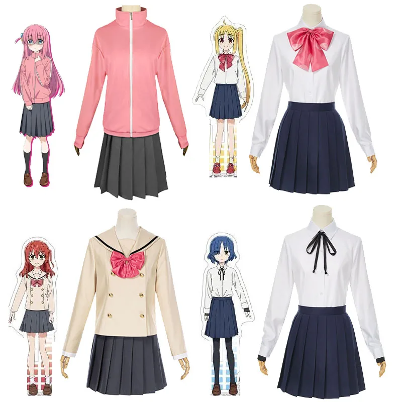 

Anime Goto Hitori Cosplay Costumes Bocchi the Rock! Kita Ikuyo Ijichi Nijika Yamada Ryo JK Uniform Skirts