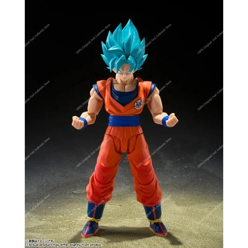 Фото В наличии 100% оригинальная фигурка Bandai SHFiguarts Dragon Ball Z Super Saiyan Blue Goku, коллекционная аниме-фигурка, украшение для рабочего стола, подарок. №4