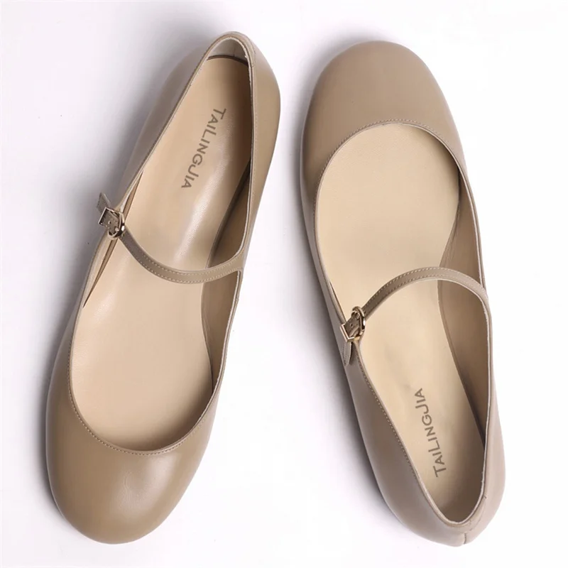 

Туфли женские с пряжкой и ремнем, лакированная кожа, круглый носок, низкий каблук, однотонные, Мэри Джейн