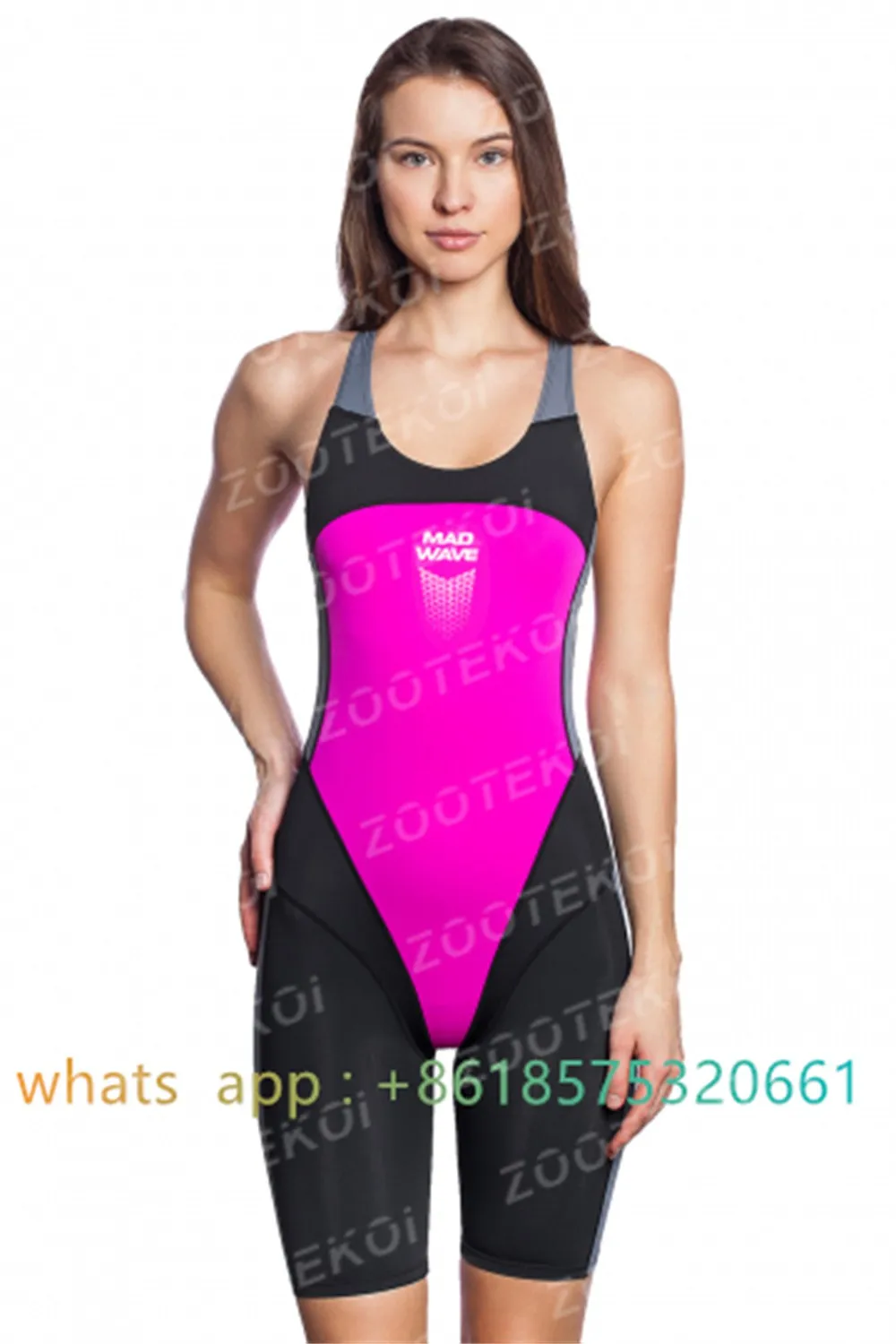 2023 Women One Piece Bodysuit Swimming Pro Sports Swimwear Knee-length Sport Swimsuit Beach Wear Training Bathing Suit