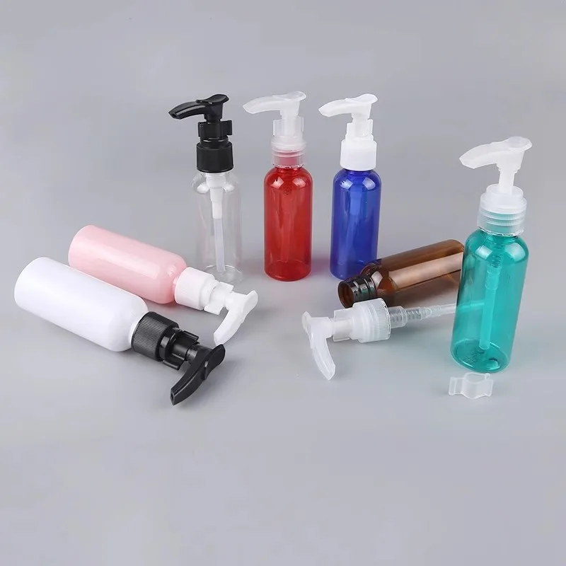

200 шт., пластиковые бутылки с насосом, 50 мл, пустые бутылки для лосьона со стандартным дозатором мыла для рук, портативный дорожный контейнер для лосьона