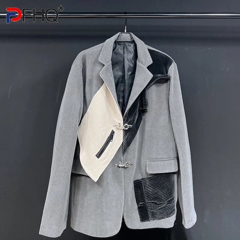

PFHQ 2023 Осенняя нишевая дизайнерская мужская модная куртка в стиле пэчворк высококачественный индивидуальный Блейзер Куртки Бесплатная доставка Новинка 21F1314