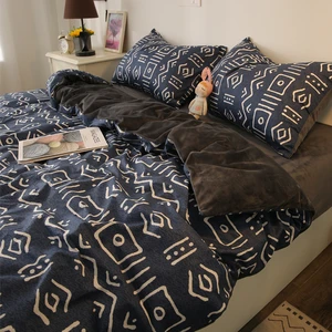 Winter Cotton Bedding Set Simple Nordic Bed Sheets Pillowcases King Size Bedroom Bedding Set Ropa De Cama Home Textile