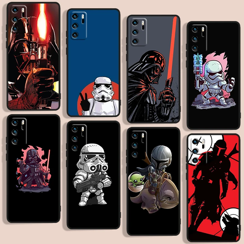 

Star Wars Phone Case For Huawei P10 P20 P30 P40 P50 Lite Pro 2019 Plus Lite E 5G Black luxury Silicone Back Soft Funda Cover
