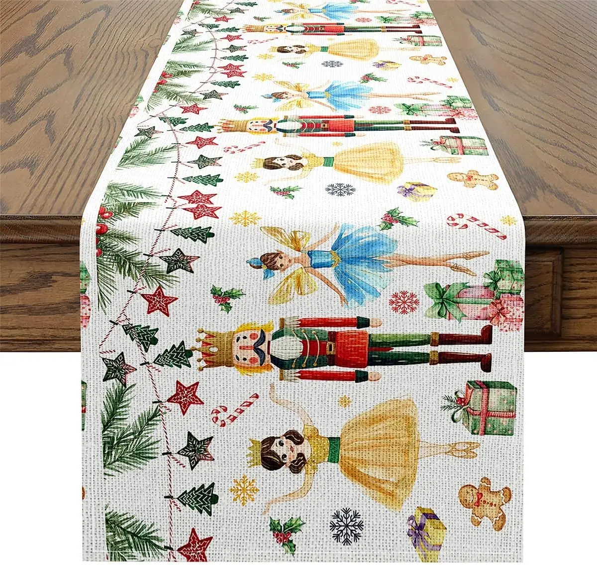 Льняная дорожка для стола Christmas Nutcracker