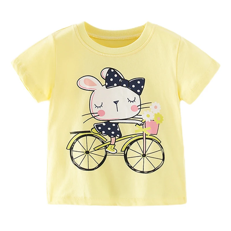 

Little maven 2022 Baby Clothes Summer T-Shirt Cotton Lovely Colorful Unicorn Tops Pretty and Comfort for Kids 2-7 year