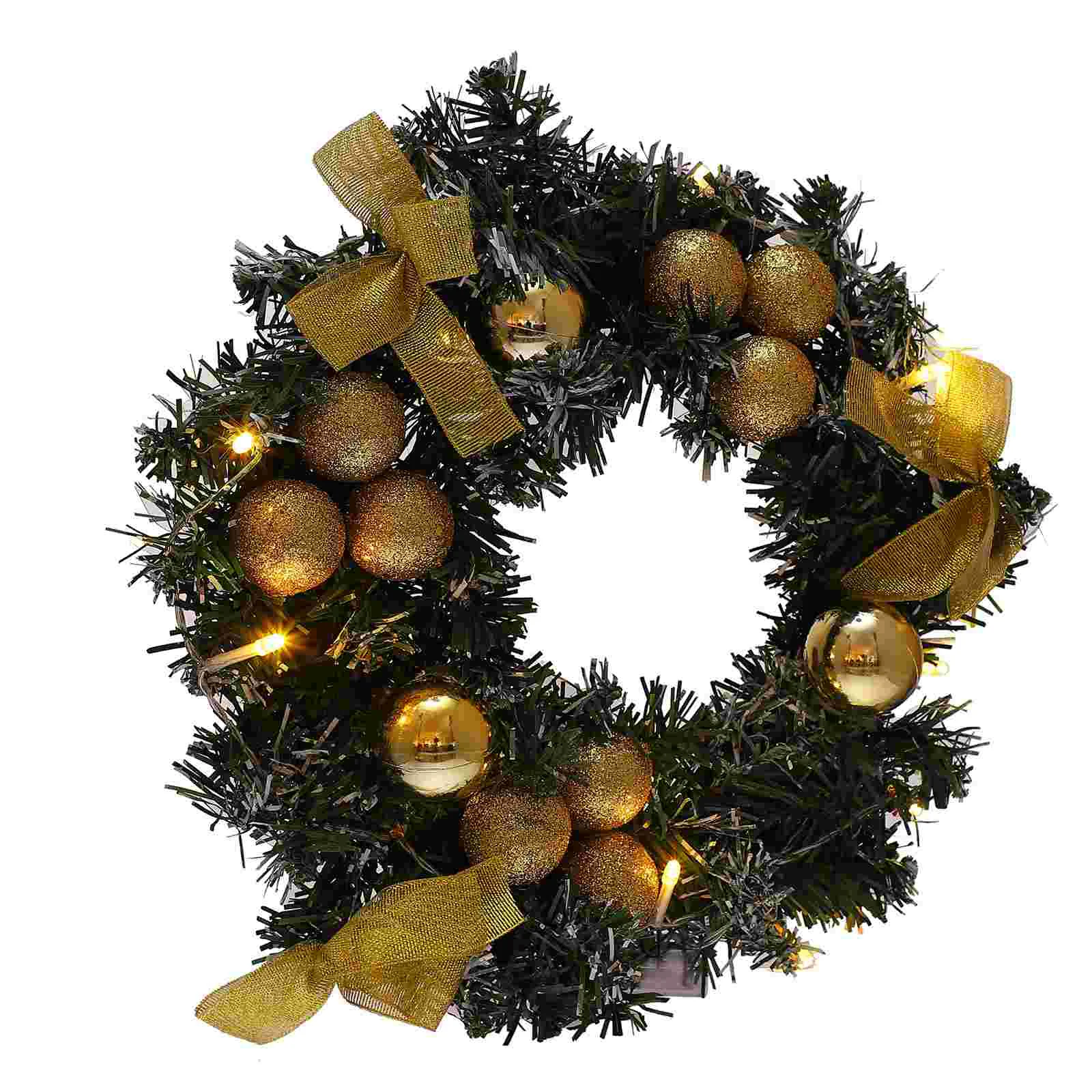 

Wreath Christmas Doorhanging Front Garland Decor Decorationlight Tree Fireplace Reef Window Wreaths Holiday Artificial Winter