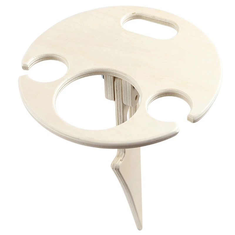 

Portable Outdoor Wine Table Round Wooden Picnic Camping Table Beach Table Champagne Picnic Table For Outdoors Park