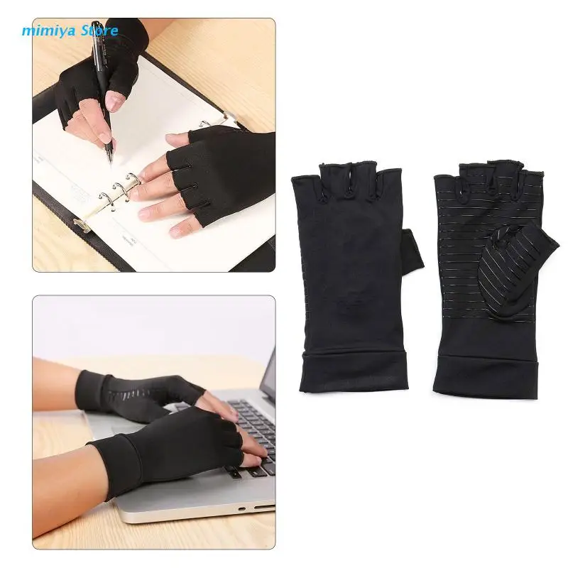 

Медные компрессионные перчатки при артрите для женщин и мужчин, обезболивающие руки, перчатки для снятия отеков и запястных пальцев для спо...