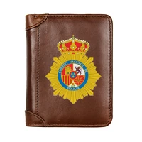 placa de polic%c3%ada espa%c3%b1ola spain police badge genuine leather men wallet classic pocket slim card holder male short coin purses