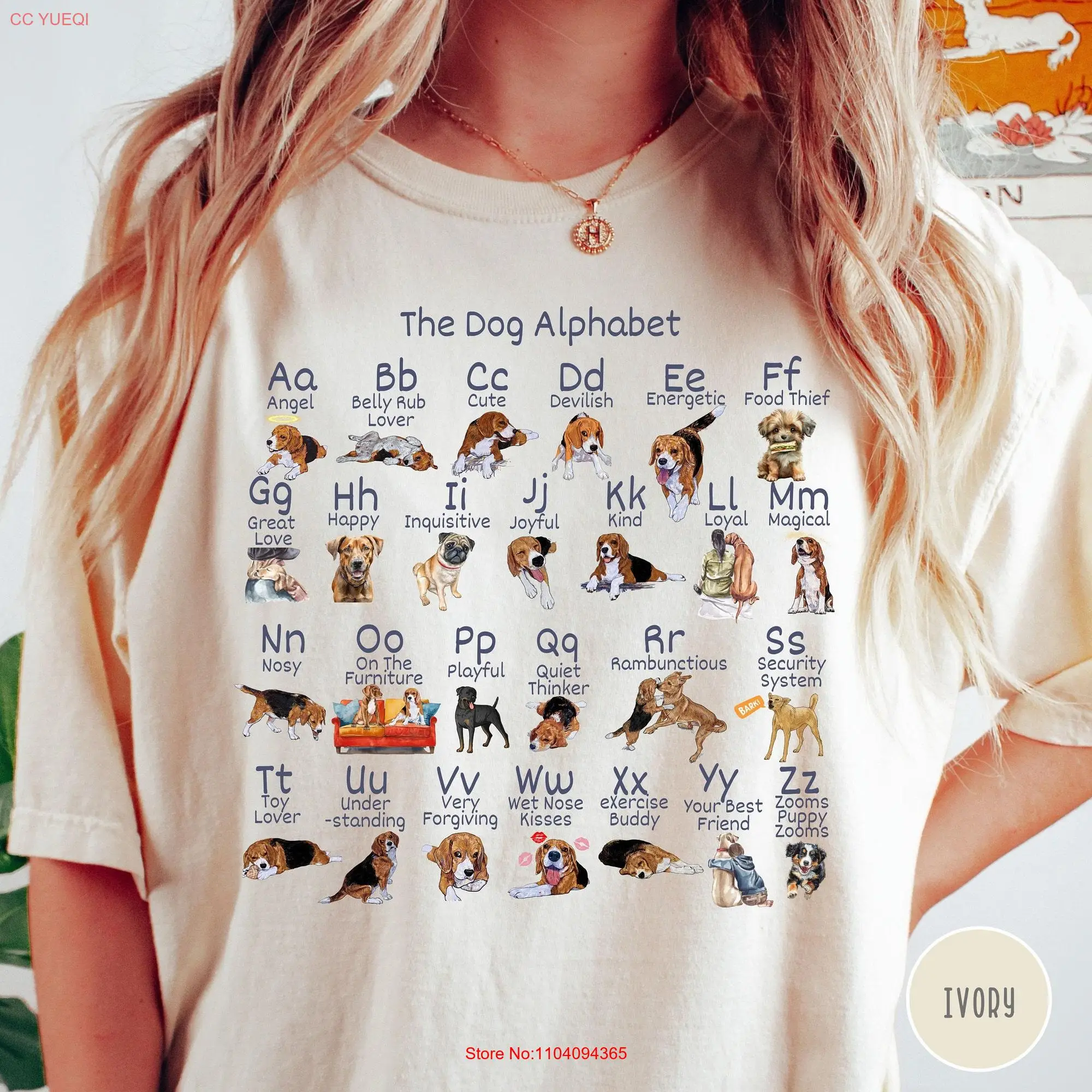 Футболка с забавной собакой для родителей Алфавит удобные цвета влюбленных мамы