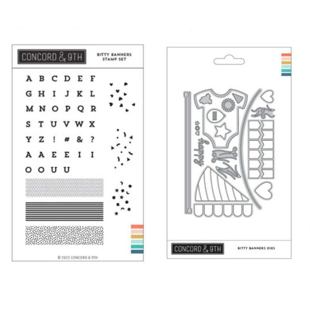 

New Diy Bitty Banners Metal Cutting Dies Scrapbook Diary Decoration Embossing Cut Die Diy Greeting Card Handmade Craft Stamp Set