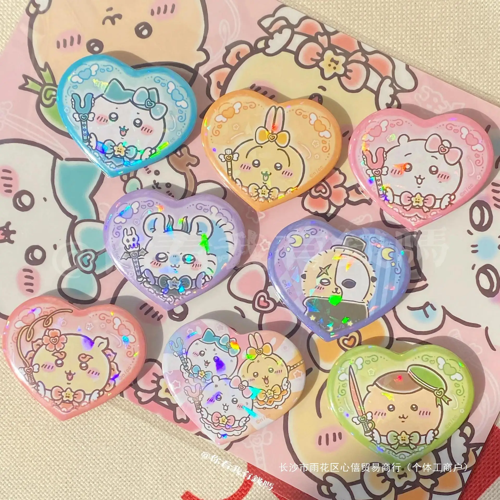 Милый значок в форме сердца Chiikawa Kawaii Chigu периферийные устройства Hachiware брошь Usagi