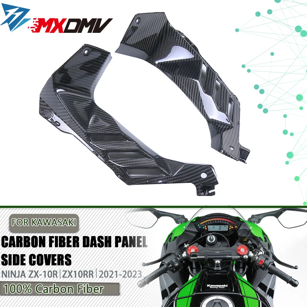 

Carbon Fiber Dash Panel Side Covers Intake Cover Cowl Fairing For KAWASAKI NIJIA ZX10R ZX 10R ZX-10R 2021 -2023