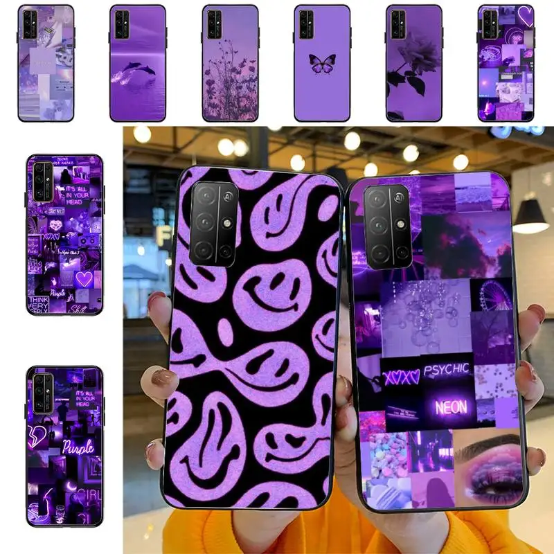 

Purple aesthetic Phone Case For Huawei Honor 10 lite 9 20 7A pro 9X pro 30 pro 50 pro 60 pro 70 pro plus