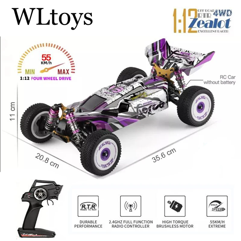 WLtoys 124019 124018 1/12G гоночный Радиоуправляемый автомобиль 60 км/ч 4WD высокоскоростной внедорожник RTR для скалолазания и дрифта игрушки с дистанционным управлением подарок