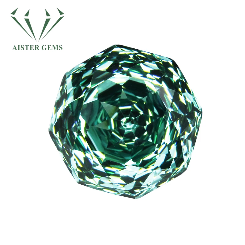 5А Paraiba зеленый восьмиугольный кубический цирконий с розами для изготовления