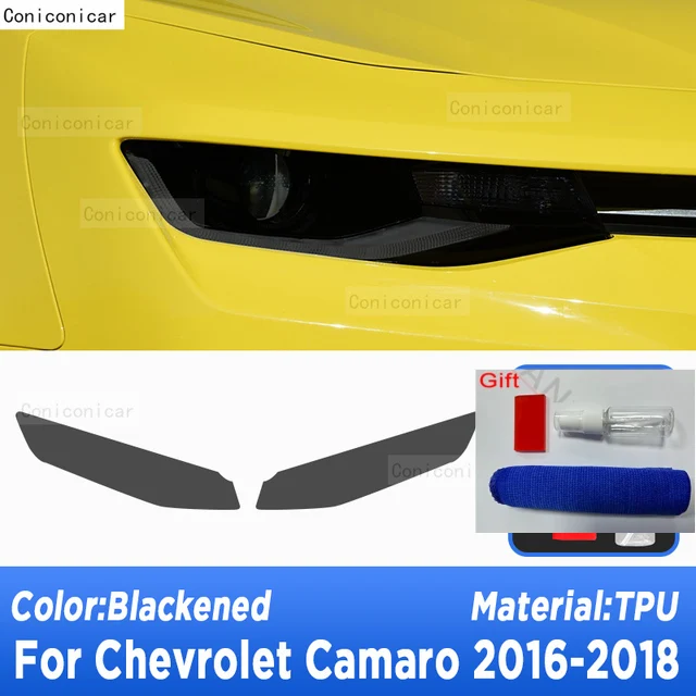 

Защитная пленка для фар автомобиля, защита от царапин, дымчатая черная пленка, наклейки из ТПУ для Chevrolet Camaro 2016-2019, аксессуары