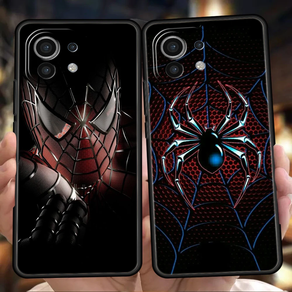 

BANDAI Spiderman Superhero Phone Case For Xiaomi Mi X3 X4 NFC F3 M3 M4 GT Note 9T 10T 10 11 Ultra 11T 11X 12 Pro Lite 5G Shell