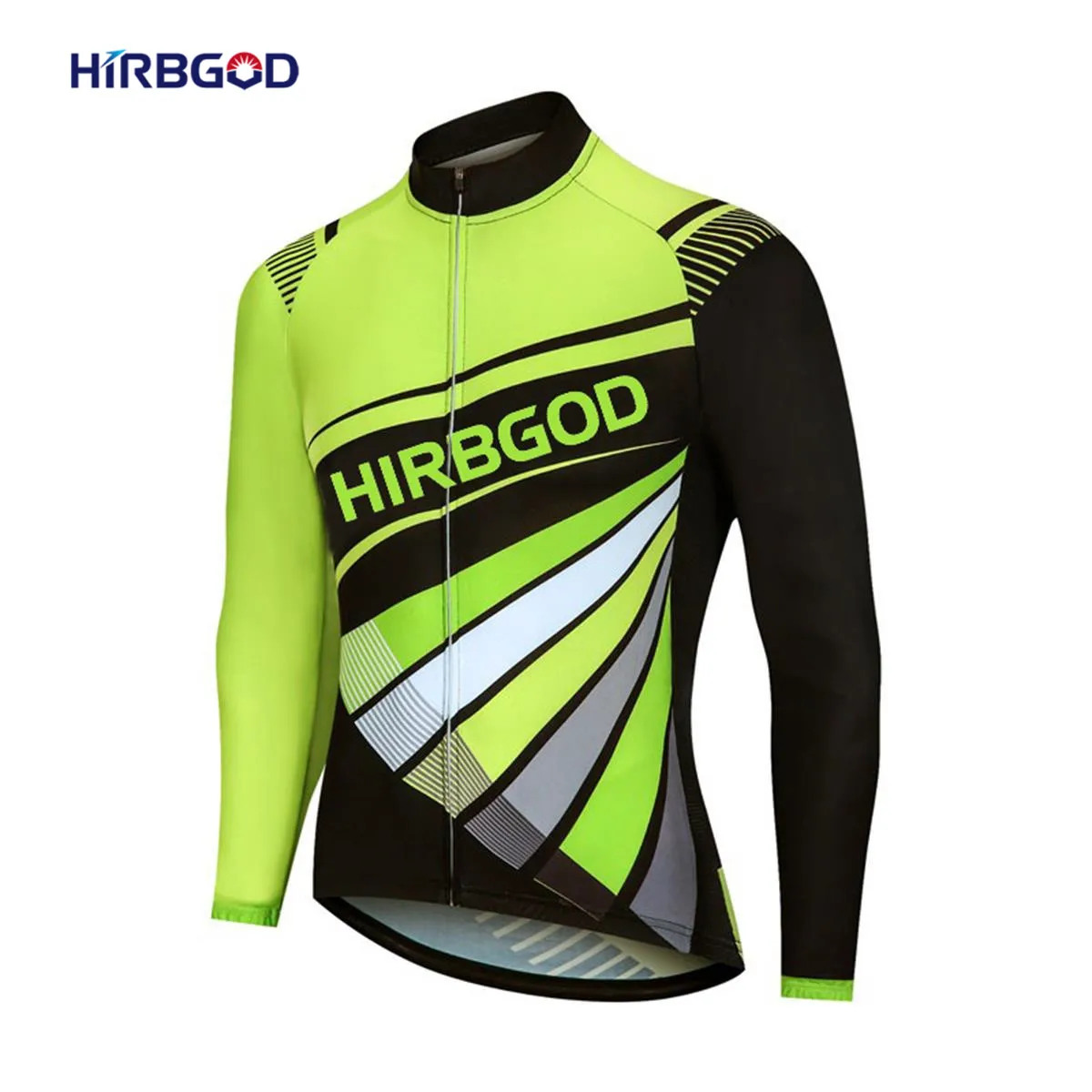 

HIRBGOD Men Cycling Jersey Breathable Long Sleeve Biking Clothing Pro Team MTB Sportwear With Reflective Strip Maillot Ciclismo