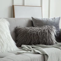 luxury super soft plush faux fur pillow case winter warm mongolian pillow cover throw cushion pillowcase bedroom home decor