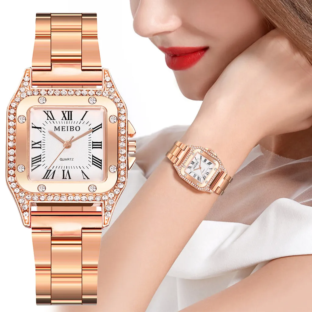 

Ladies Square Dial Watches Luxury Stainless Steel Diamond Quartz Watch Female Casual Wrist Watch Women часы женские