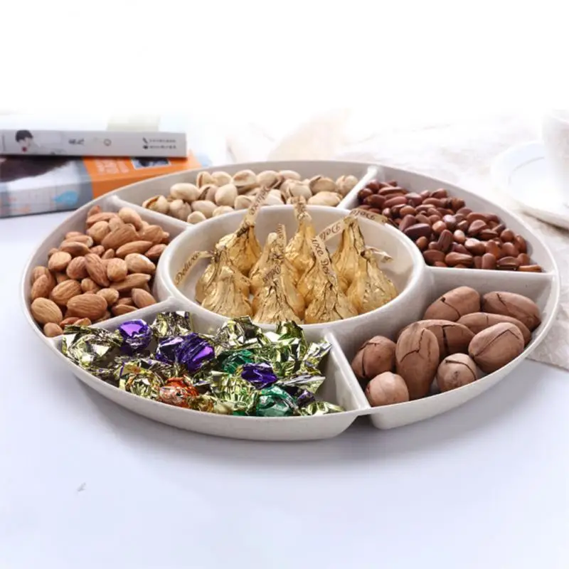 

Practical Reusable Dried Fruit Snack Plate Multi-purpose Food Storage Tray Shatter-resistant Safe Durable Candy Pastry Nuts Dish