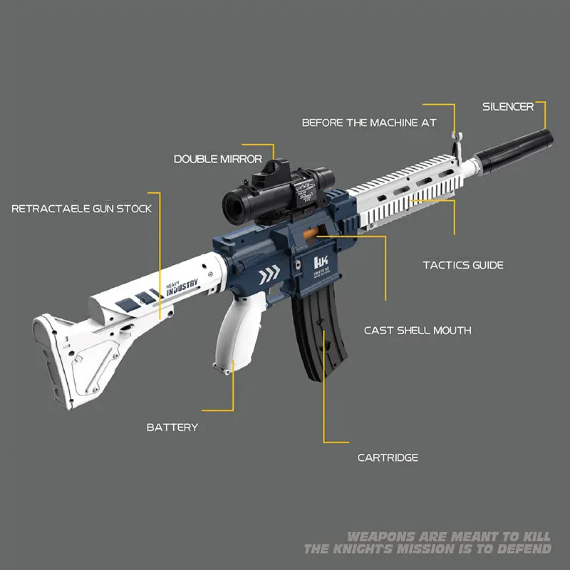 M416 электрический литой корпус игрушечный пистолет винтовка снайперская мягкая
