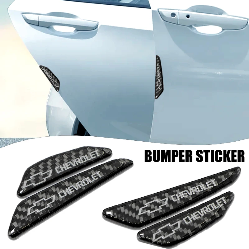 

4Pcs Epoxy resin Carbon fiber pattern Car door anti-collision strip Sticker For Chevrolets Cruze Captiva Lacetti Aveo Niva Trax