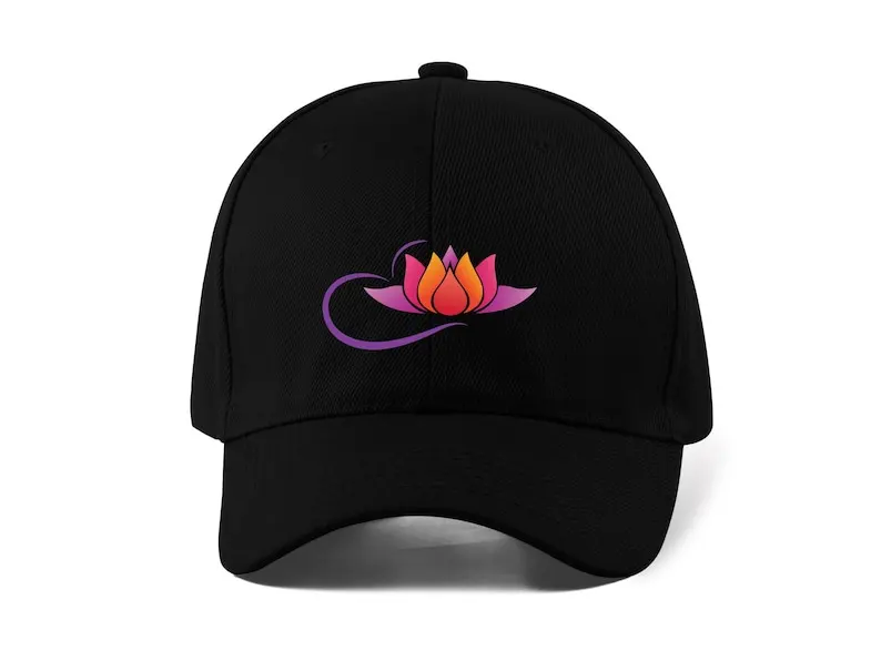 

Yoga Lotus Beautiful Logo Minimalistic Unisex Dtf Printed Baseball Cap Dad Hat Sport Cap