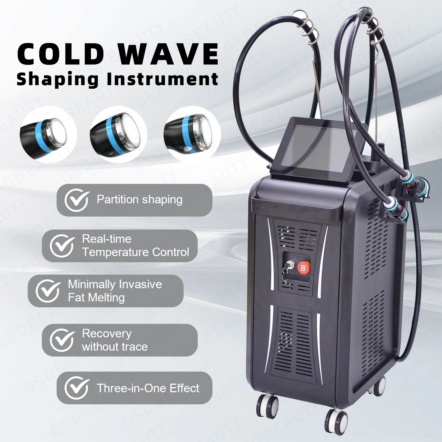 Фото Аппарат для удаления целлюлита и липолиза с 3 насадками Cool Wave для коррекции фигуры и снижения веса №4