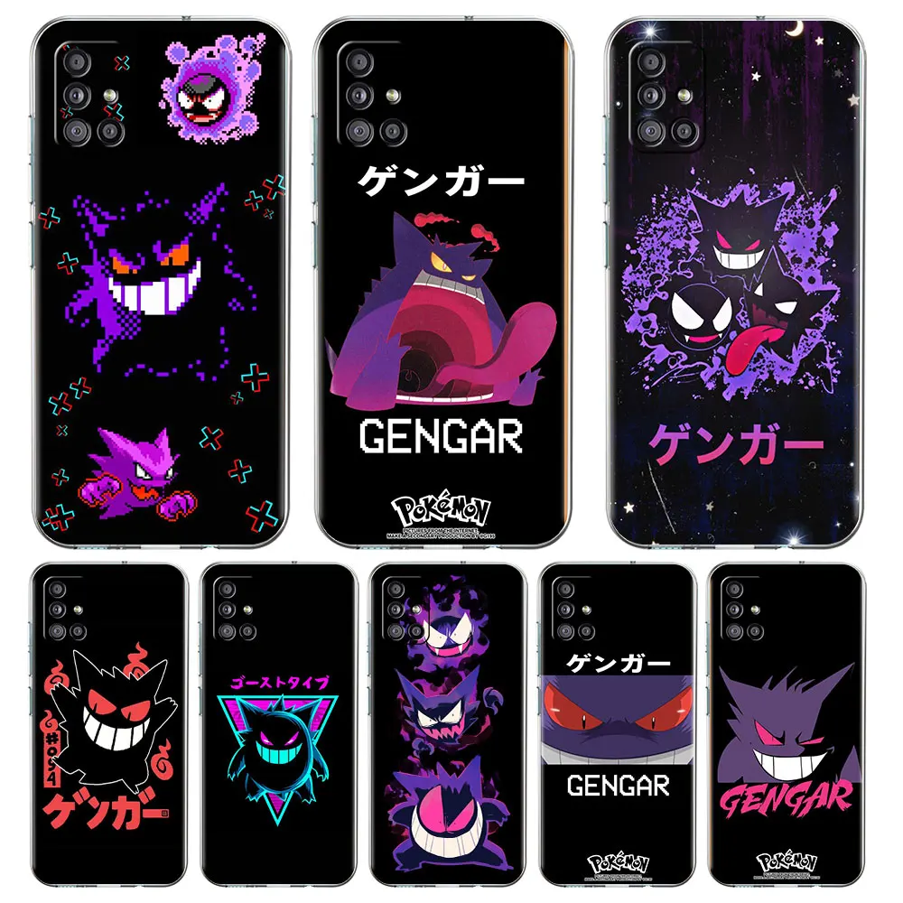 

Clear Case For Samsung Galaxy A52 A12 A32 A51 A50 A70 A21s A71 A13 A53 A22 A31 A72 A03 A02s Cover Japan Anime Pokemon Gengar
