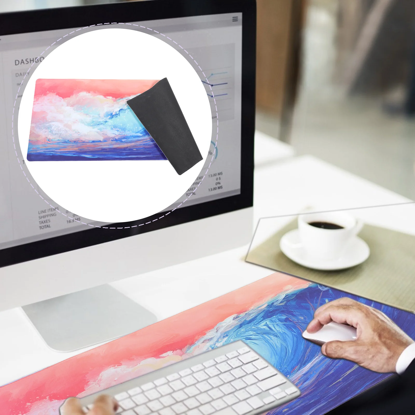 

Beach Pad Computer Pad Decorative Mat Square Mat Pad for Laptop Pad Sea Wave